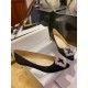 Manolo Blahnik Black Silk White Crystal Flat Shoes