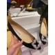 Manolo Blahnik Black Silk White Crystal Flat Shoes