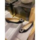 Manolo Blahnik Black Silk White Crystal Flat Shoes