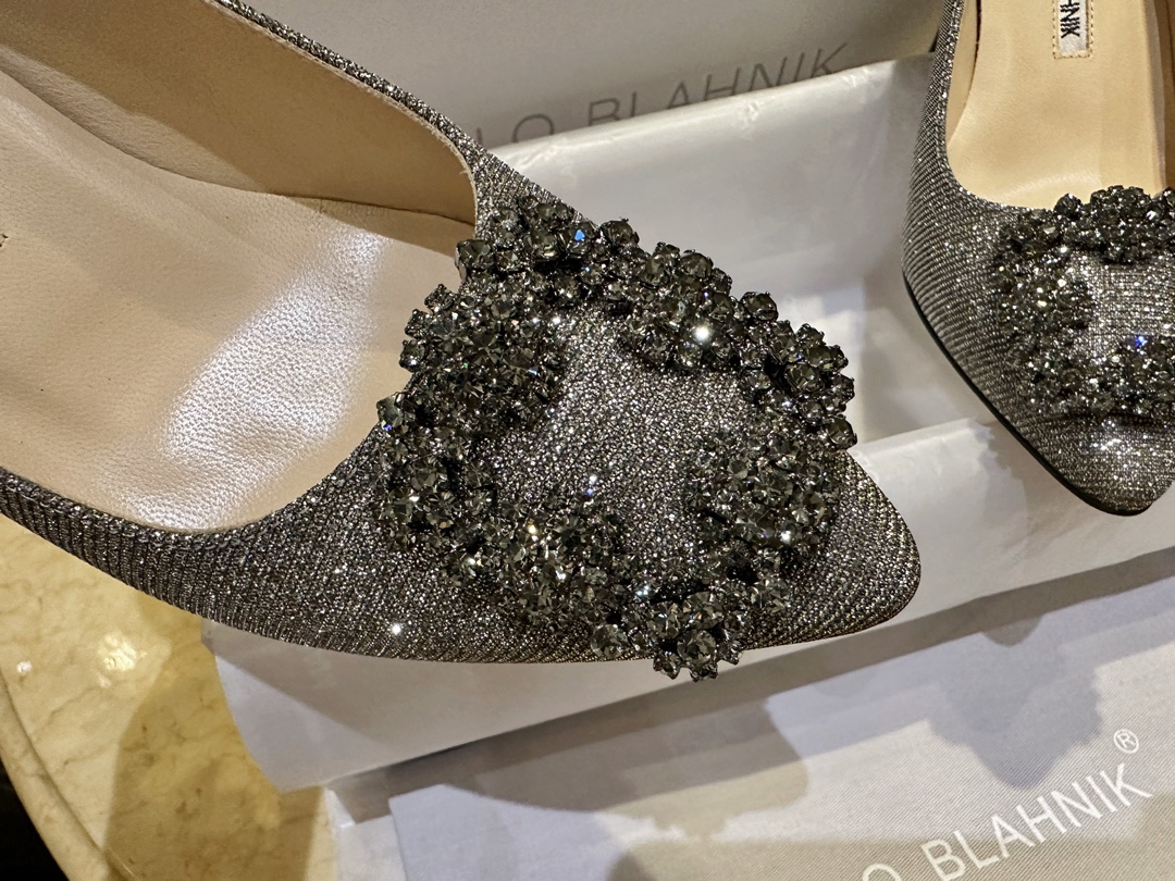 Manolo Blahnik Graceful Diamond Buckle High Heels