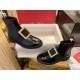 Roger Vivier Crystal Buckle Patent Leather Ankle Boots