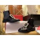 Roger Vivier Crystal Buckle Patent Leather Ankle Boots