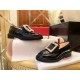 Roger Vivier Water Diamond Patent Leather Loafers, Shiny Black Super Soft Calf Patent Leather, Vacuum Plating 18K Elegant Buckle, Fully Inlaid with Diamonds