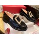 Roger Vivier Water Diamond Patent Leather Loafers, Shiny Black Super Soft Calf Patent Leather, Vacuum Plating 18K Elegant Buckle, Fully Inlaid with Diamonds