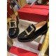 Roger Vivier Metal Buckle Openwork Beaded Loafers, Cowhide with Openwork Beads on the Upper