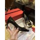 Roger Vivier 7cm Bell High Heel Single Shoes, Imported Cow Patent Leather + Gold Square Buckle, Lamb Leather Lining, 7cm Heel