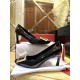 Roger Vivier 7cm Bell High Heel Single Shoes, Imported Cow Patent Leather + Gold Square Buckle, Lamb Leather Lining, 7cm Heel