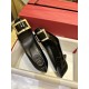 Roger Vivier 7cm Bell High Heel Single Shoes, Imported Cow Patent Leather + Gold Square Buckle, Lamb Leather Lining, 7cm Heel