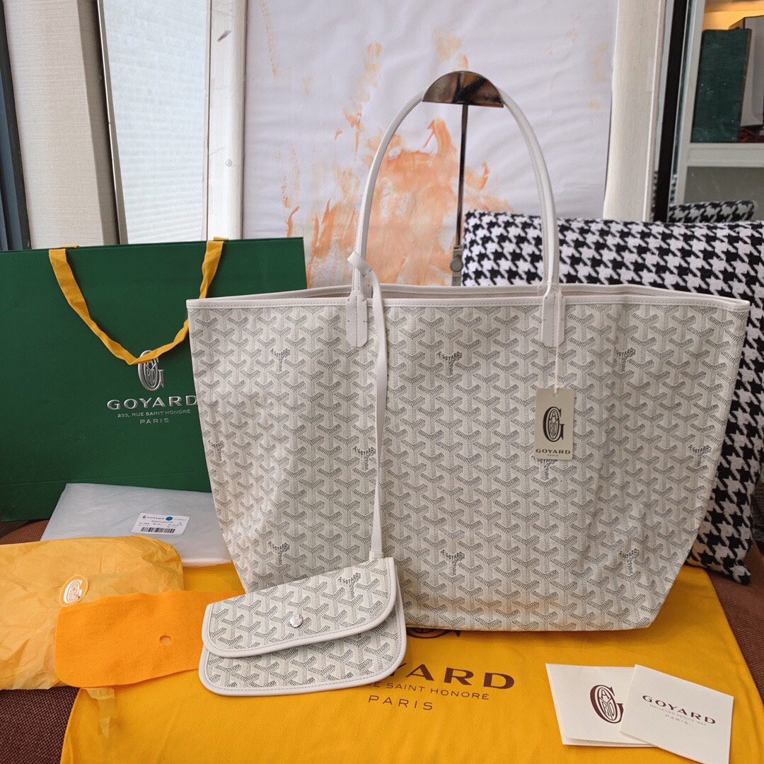 GOYARD Saint Louis Shopping Bag Set with Parent-child Pouches, Hand-stitched with Locking Threads, Fabric Fresh and Soft, Medium Size, 57cm