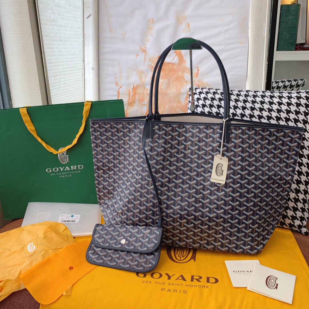 GOYARD Saint Louis Shopping Bag Set with Parent-child Pouches, Hand-stitched with Locking Threads, Fabric Fresh and Soft, Medium Size, 57cm