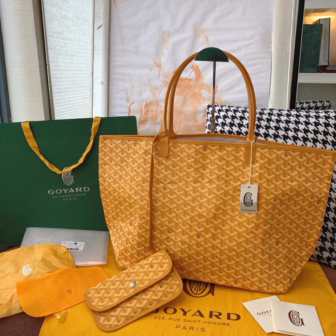 GOYARD Saint Louis Shopping Bag Set with Parent-child Pouches, Hand-stitched with Locking Threads, Fabric Fresh and Soft, Medium Size, 57cm