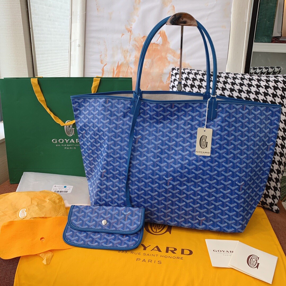 GOYARD Saint Louis Shopping Bag Set with Parent-child Pouches, Hand-stitched with Locking Threads, Fabric Fresh and Soft, Medium Size, 57cm