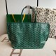 Goyard Aniou Double-sided Shopping Bag, Featuring Reversible Design with Leather and "Goyardine" Canvas Options, Dimensions: 30×14×25cm