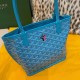 Goyard Tote Bag, Colorfully Complemented with Turquoise Mini Double-sided Design