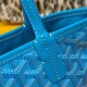 Goyard Tote Bag, Colorfully Complemented with Turquoise Mini Double-sided Design