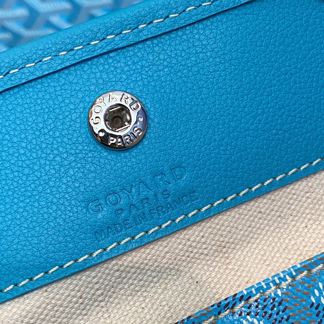 Goyard Tote Bag, Colorfully Complemented with Turquoise Mini Double-sided Design