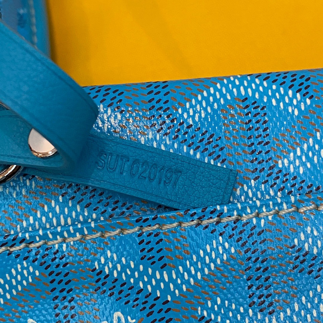 Goyard Tote Bag, Colorfully Complemented with Turquoise Mini Double-sided Design