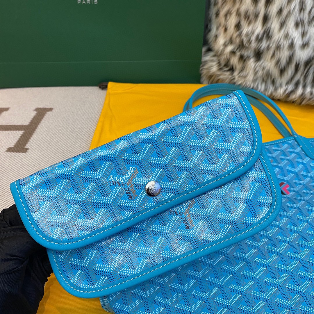 Goyard Large Tote Bag in Turquoise Color