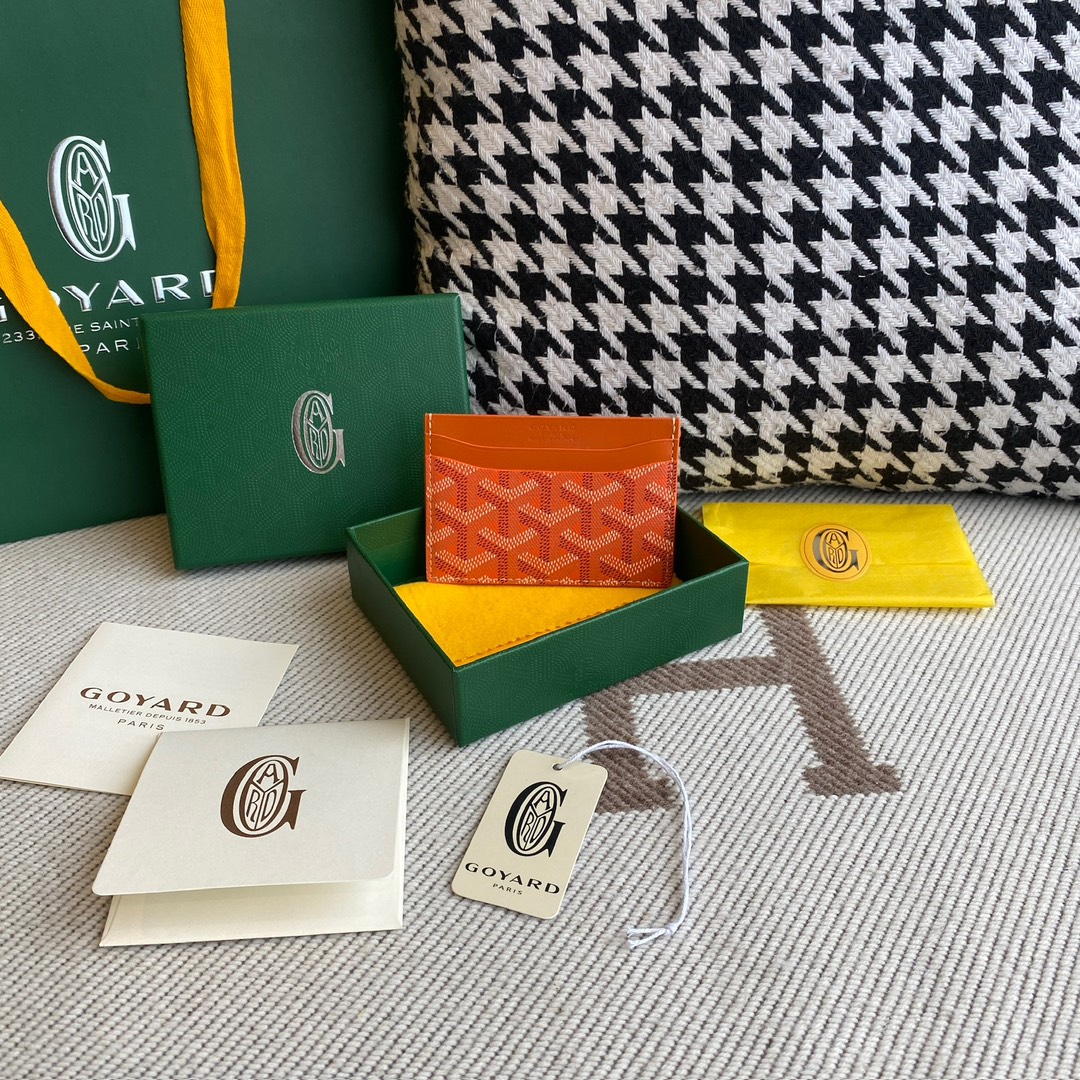 Goyard Double-sided Cardholder, 4 Card Slots, with a Middle Compartment, Size: 10.5×7.5cm