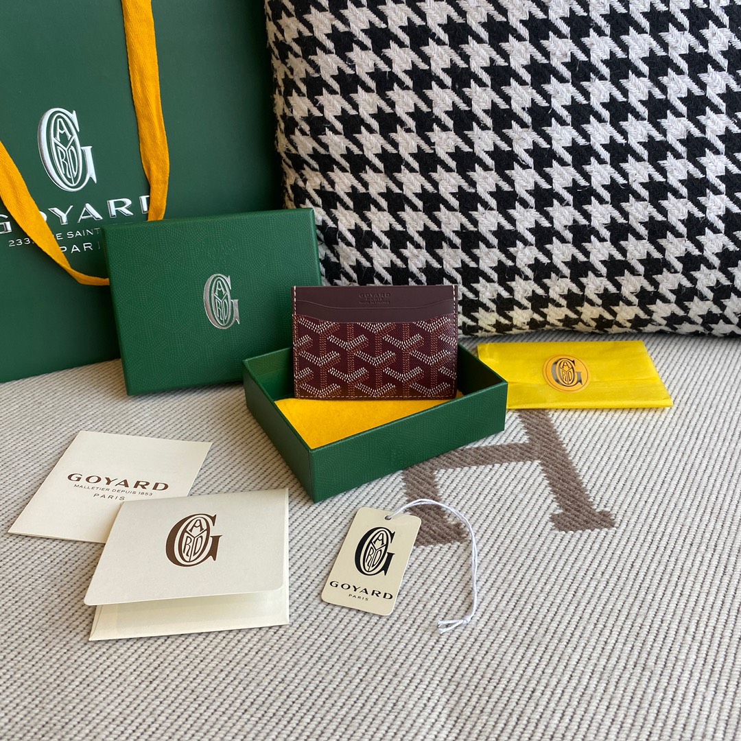 Goyard Double-sided Cardholder, 4 Card Slots, with a Middle Compartment, Size: 10.5×7.5cm