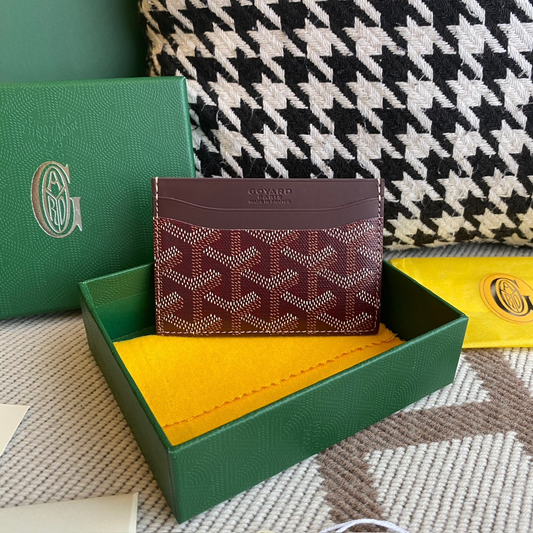 Goyard Double-sided Cardholder, 4 Card Slots, with a Middle Compartment, Size: 10.5×7.5cm