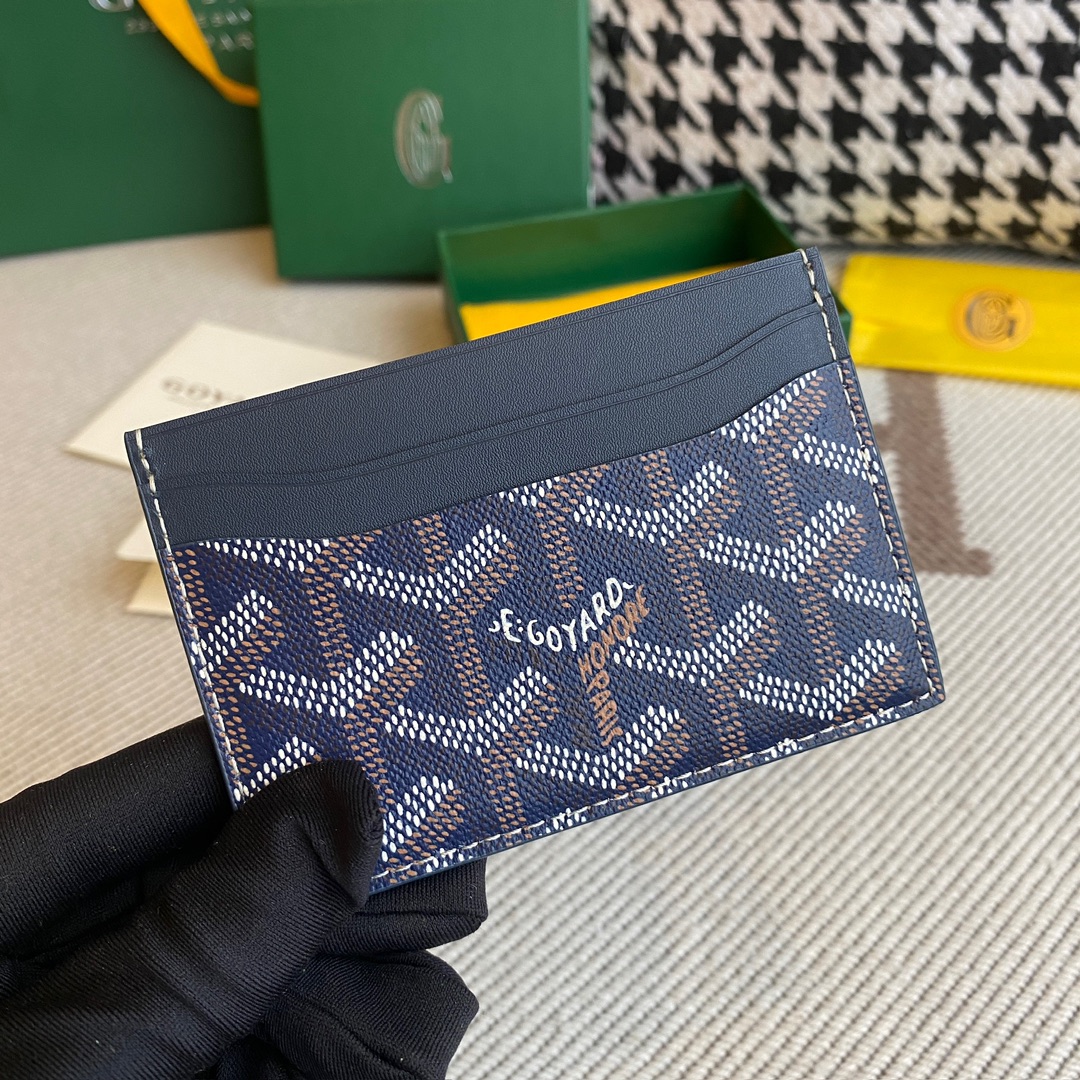 Goyard Double-sided Cardholder, 4 Card Slots, with a Middle Compartment, Size: 10.5×7.5cm