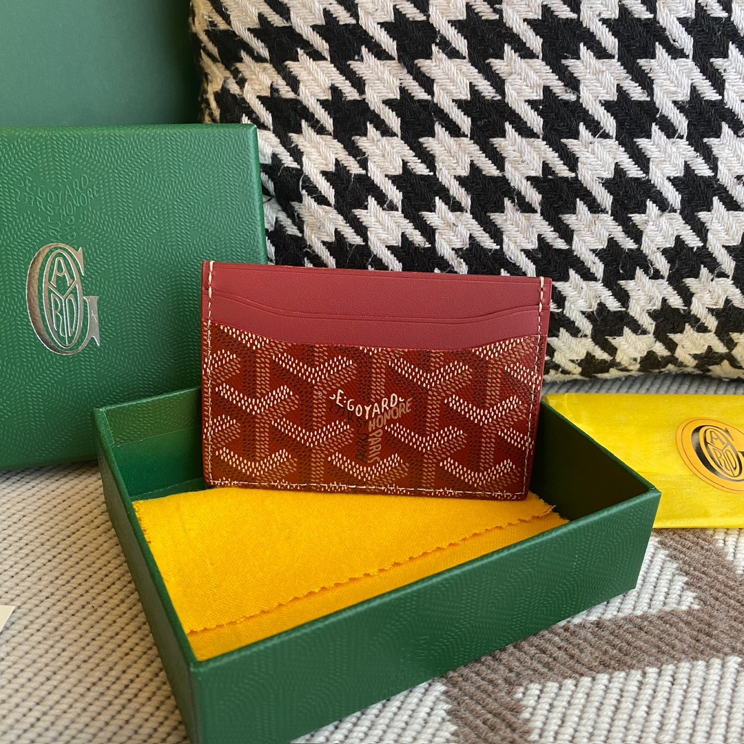 Goyard Double-sided Cardholder, 4 Card Slots, with a Middle Compartment, Size: 10.5×7.5cm