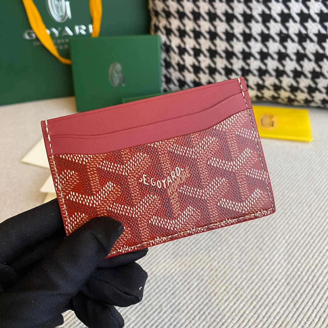 Goyard Double-sided Cardholder, 4 Card Slots, with a Middle Compartment, Size: 10.5×7.5cm