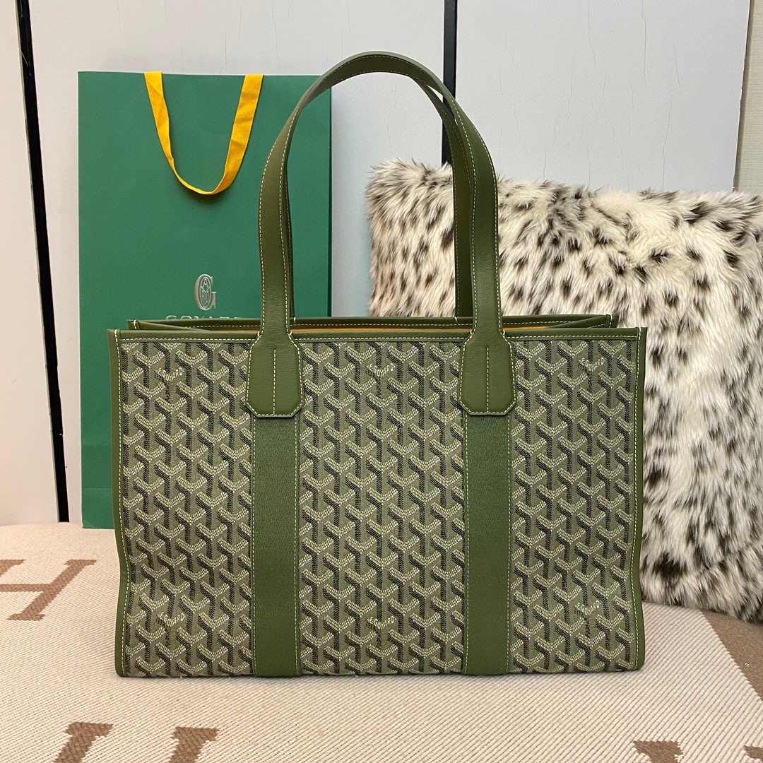 Goyard Villette Tote Bag in Khaki Green/Olive Green, Size: 45x31x16cm