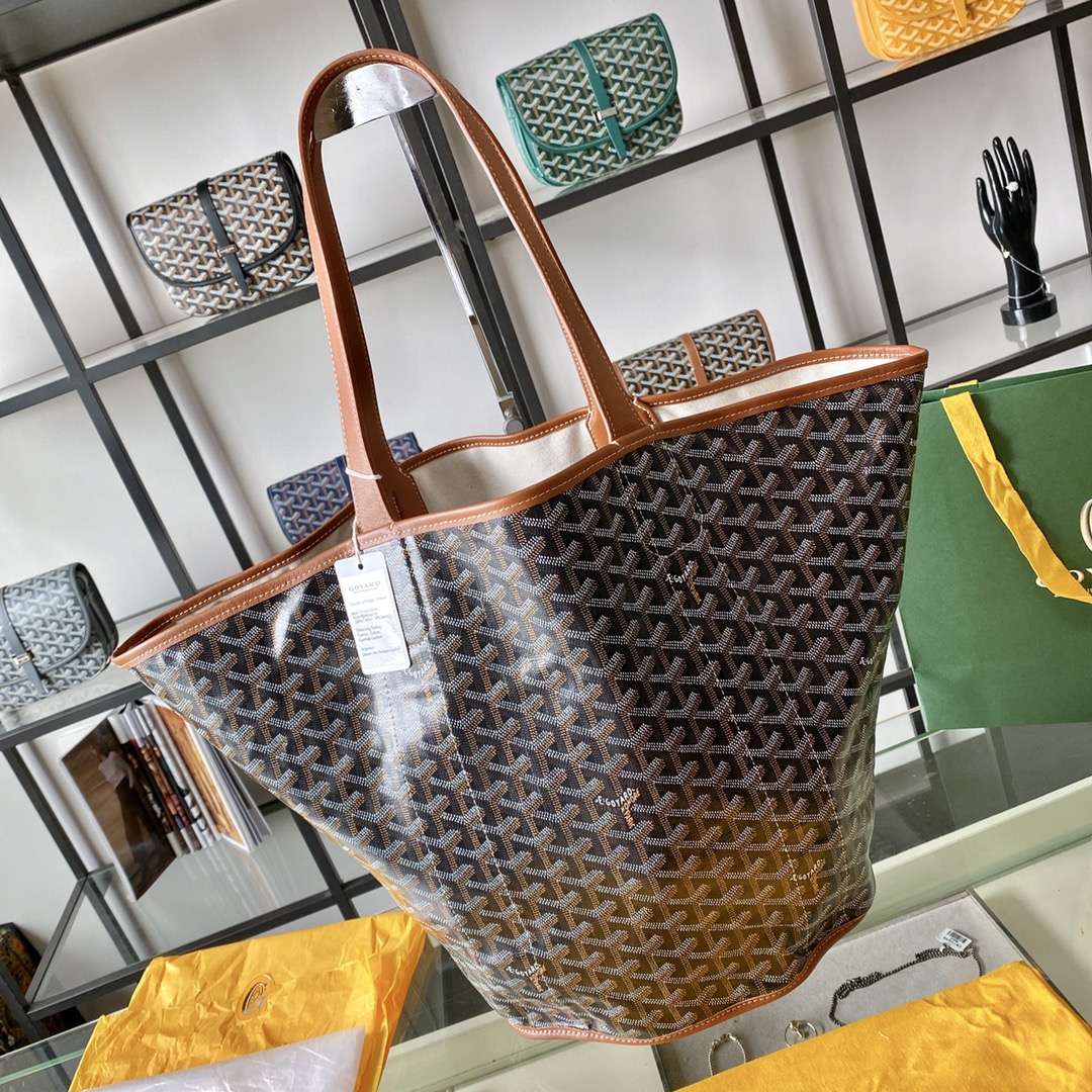 Goyard Double-sided Canvas Shopping Bag with Patchwork Logo, Beach Bag, Single Shoulder Handbag for Women, Size: 57*27*35cm