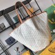 Goyard Double-sided Canvas Shopping Bag with Patchwork Logo, Beach Bag, Single Shoulder Handbag for Women, Size: 57*27*35cm