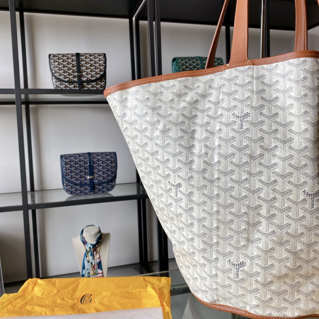 Goyard Double-sided Canvas Shopping Bag with Patchwork Logo, Beach Bag, Single Shoulder Handbag for Women, Size: 57*27*35cm