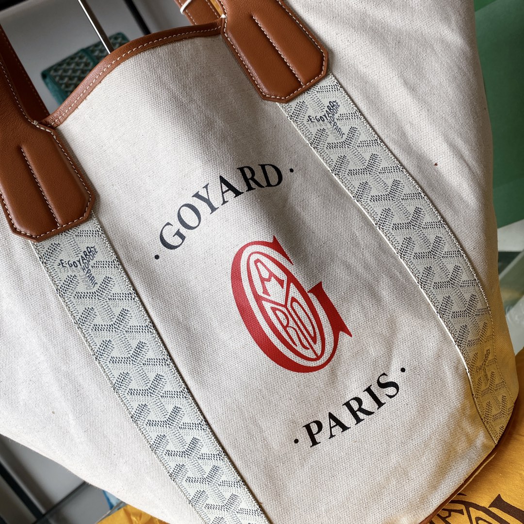 Goyard Double-sided Canvas Shopping Bag with Patchwork Logo, Beach Bag, Single Shoulder Handbag for Women, Size: 57*27*35cm