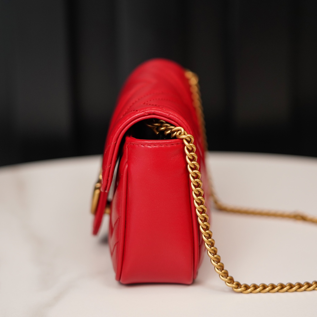 Gucci Marmont Red Suede Mini