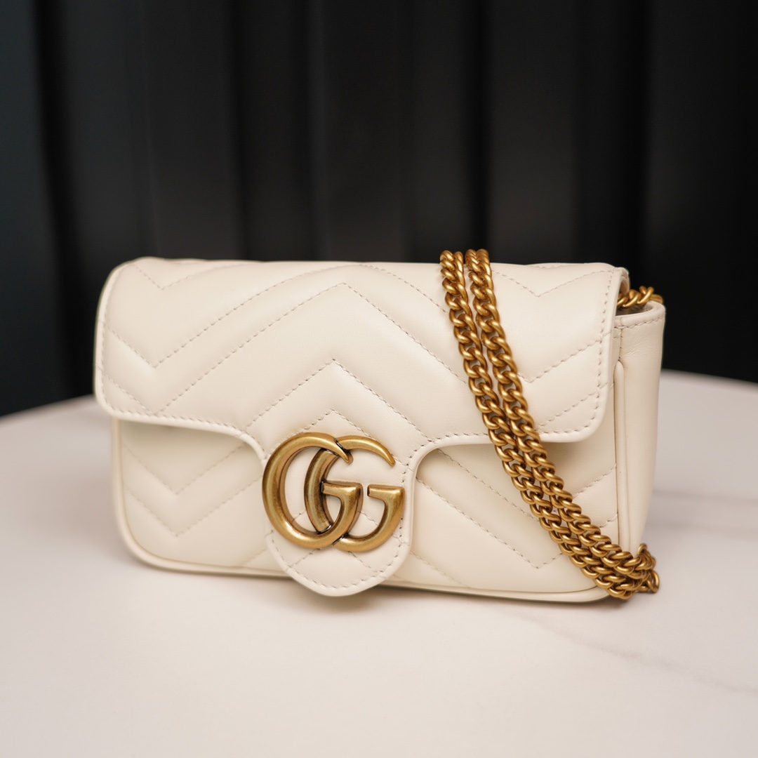 Gucci Marmont White Suede Mini