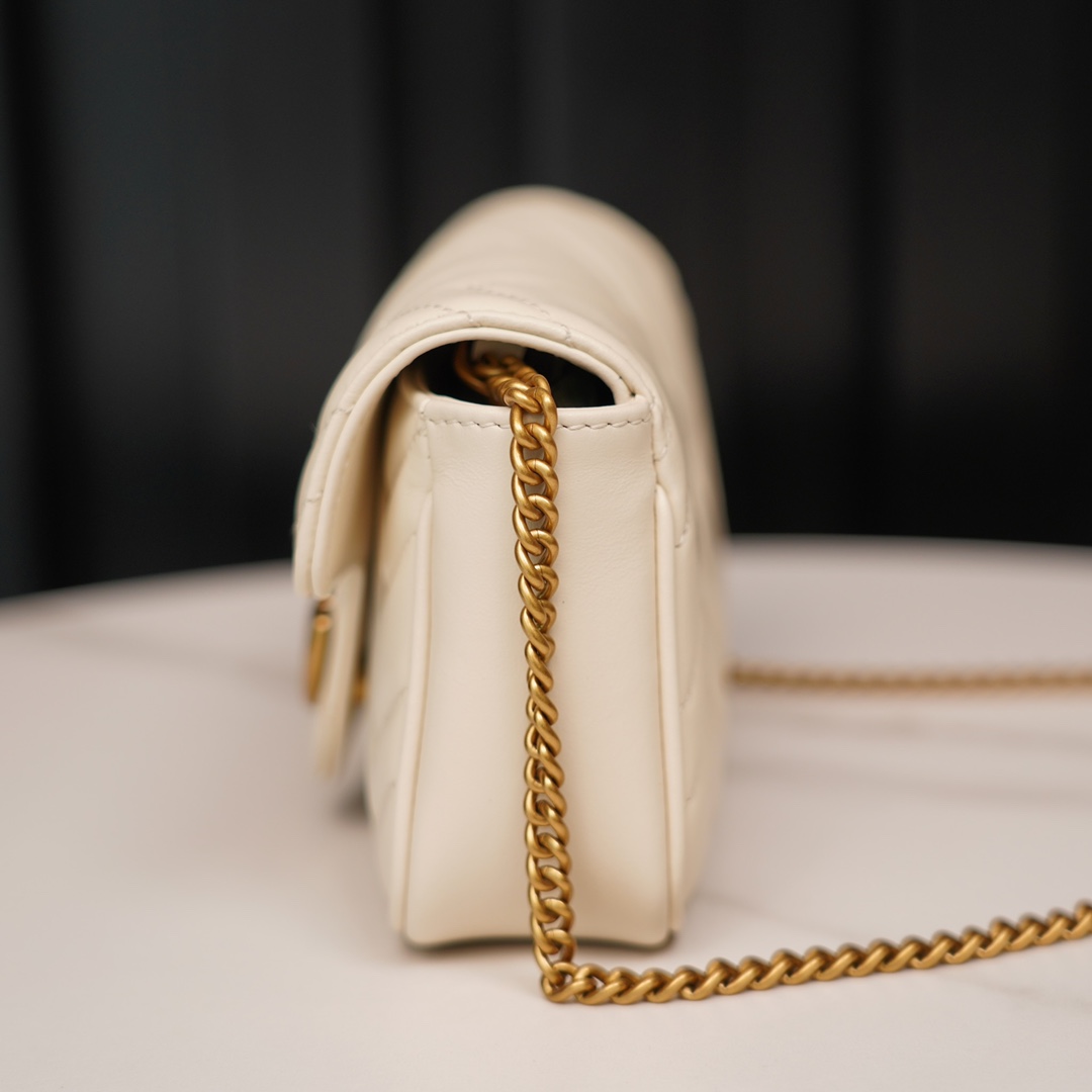 Gucci Marmont White Suede Mini