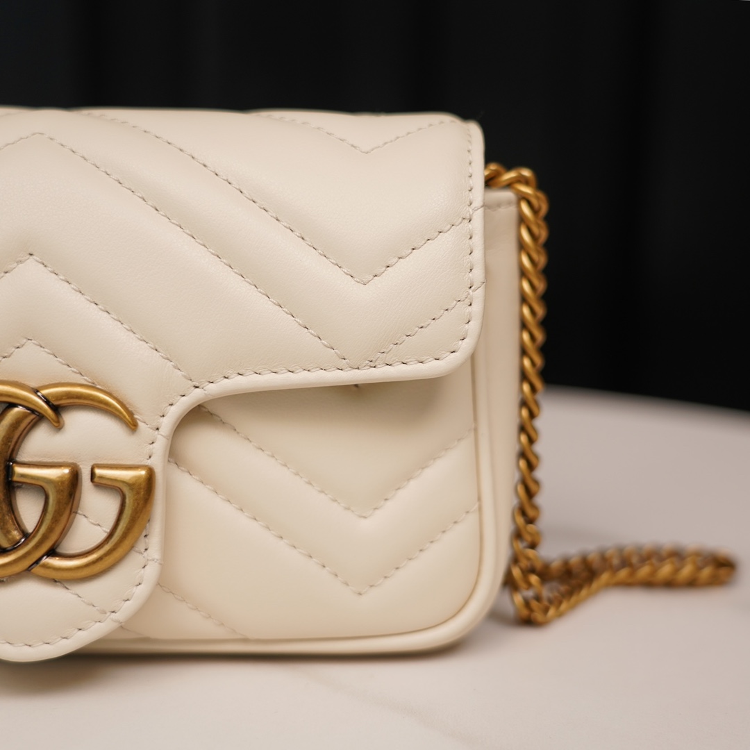 Gucci Marmont White Suede Mini