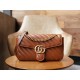 Gucci Marmont Caramel Small, Brown Twill Stitched Leather