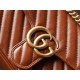 Gucci Marmont Caramel Small, Brown Twill Stitched Leather