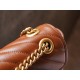 Gucci Marmont Caramel Small, Brown Twill Stitched Leather