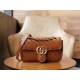 Gucci Marmont Caramel Mini, Brown Twill Stitched Leather