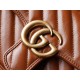 Gucci Marmont Caramel Mini, Brown Twill Stitched Leather