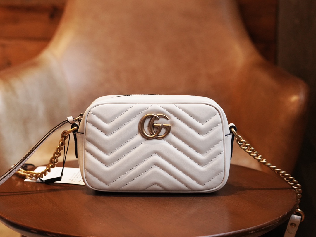 Gucci Marmont Series Mini Camera Bag in White