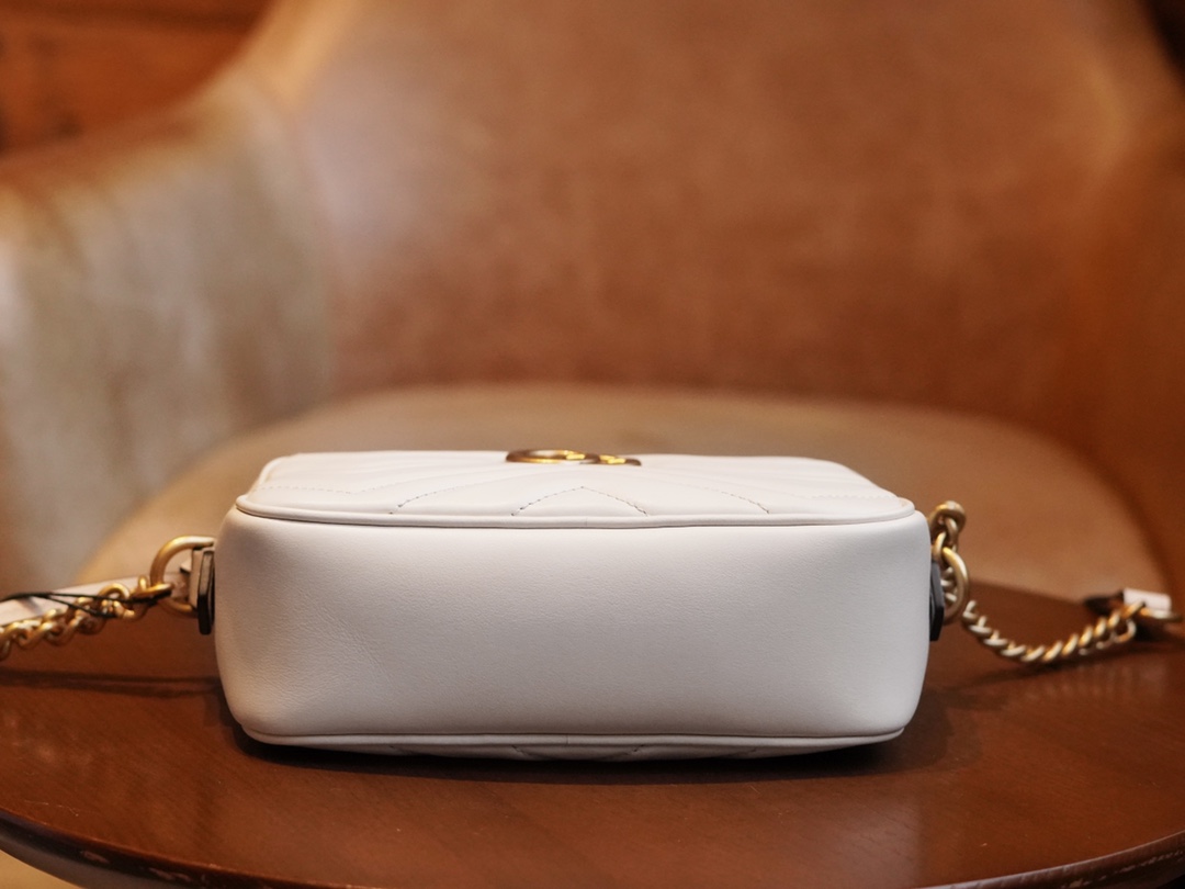 Gucci Marmont Series Mini Camera Bag in White