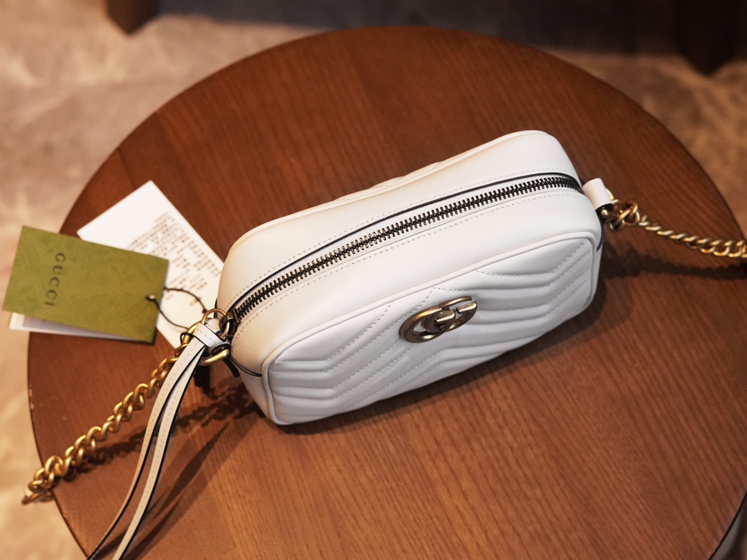 Gucci Marmont Series Mini Camera Bag in White