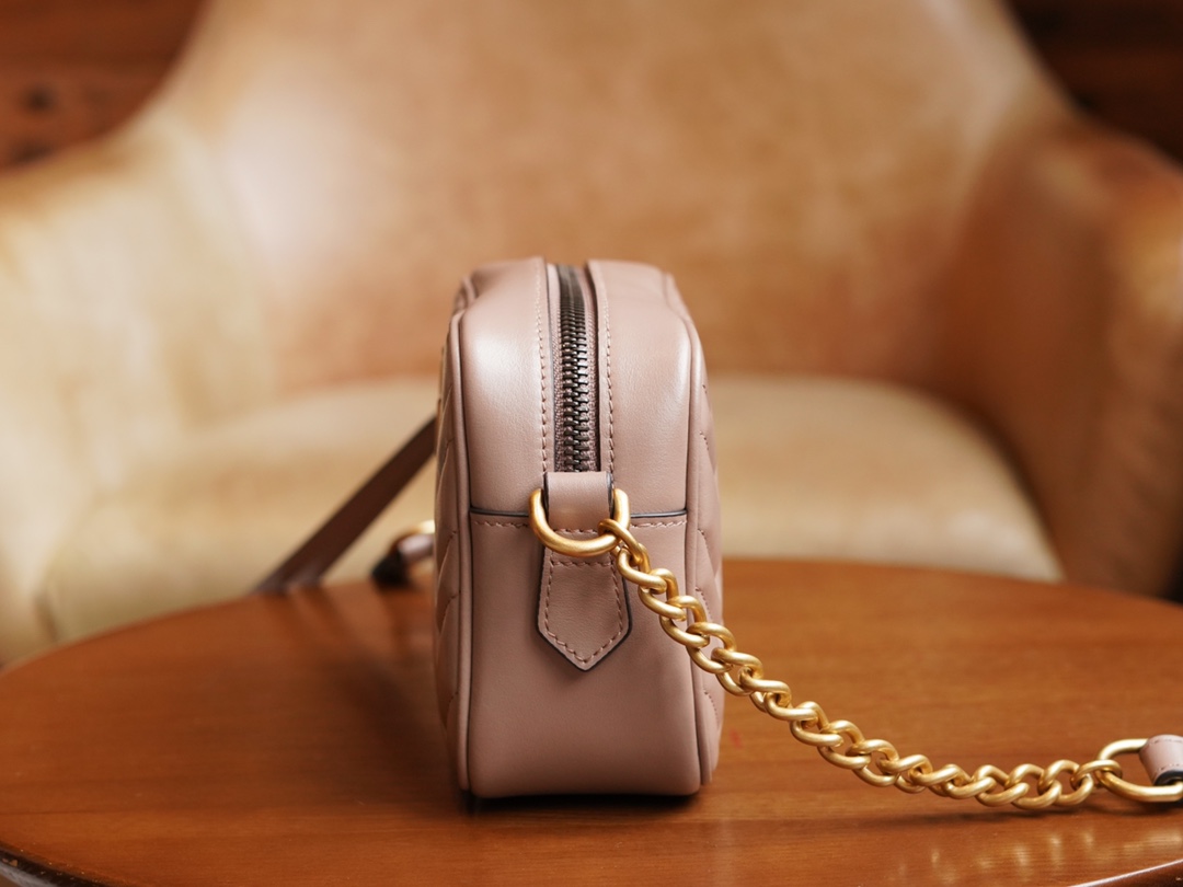 Gucci Marmont Series Mini Camera Bag in Milk Tea Brown