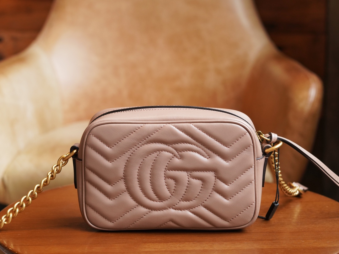 Gucci Marmont Series Mini Camera Bag in Milk Tea Brown