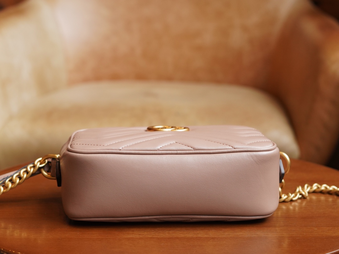 Gucci Marmont Series Mini Camera Bag in Milk Tea Brown