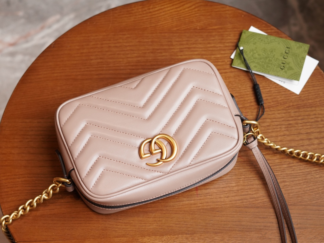 Gucci Marmont Series Mini Camera Bag in Milk Tea Brown