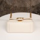 Gucci Marmont Messenger Bag in White, Small Size, with Leather Top Handle and Chain Shoulder Strap, Stitched V-Shaped Leather Material